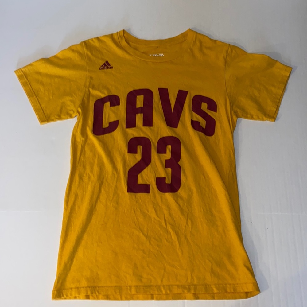 Adidas Lebron 23 Cavs Size Small Maroon and Gold Short Sleeve Unisex Tee Shirt